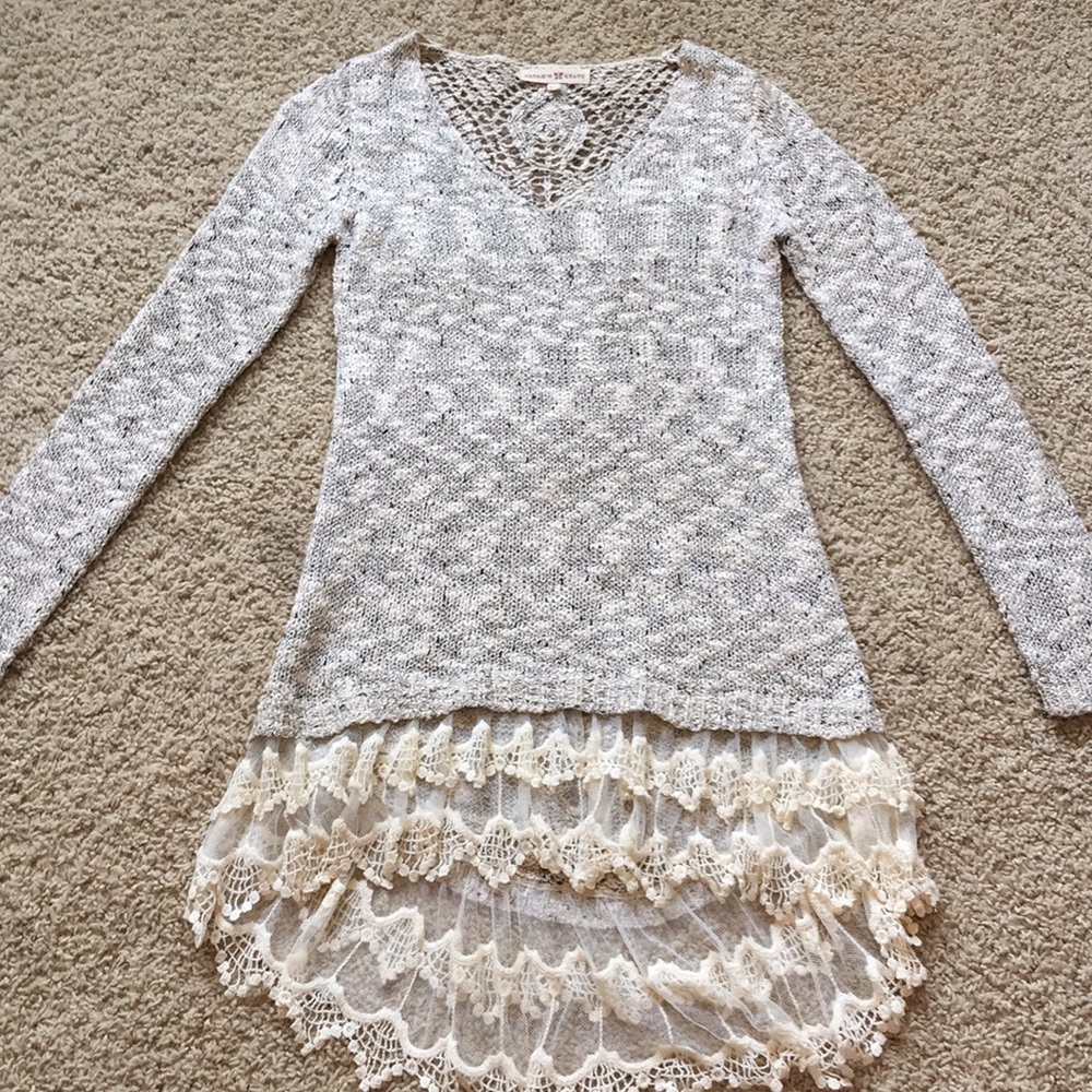 Cream and grey sweater